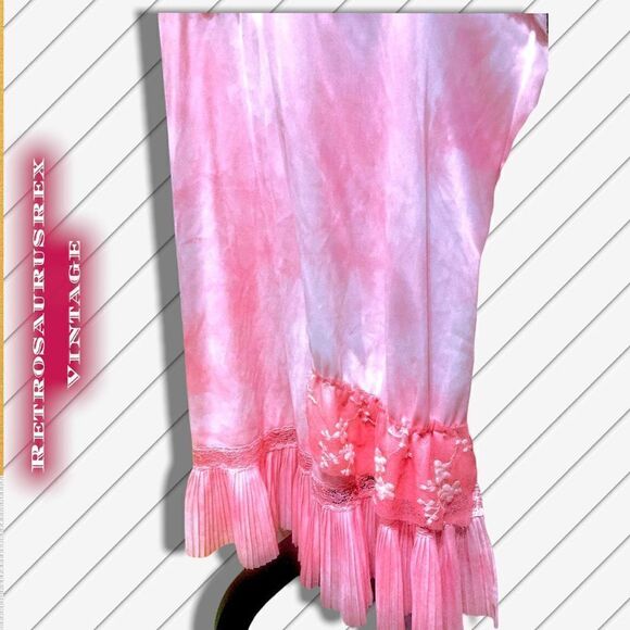 Custom Pink Tie Dye Shabby Chic Upcycled Boho Drop Waist Dress, Kate Blossom XL - Picture 5 of 9